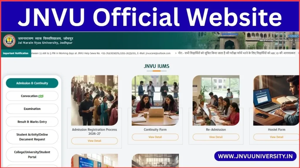 JNVU University Official Website