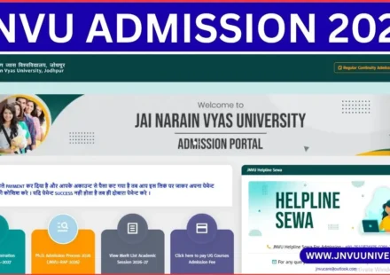 JNVU University Admission 2026