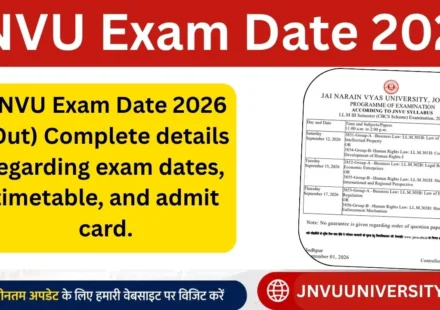 JNVU Exam Date 2026